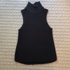 Gap sleeveless turtleneck tunic sweater charcoal